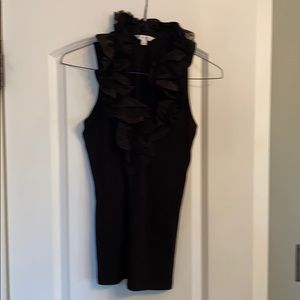 Cabi ruffle neck tank top